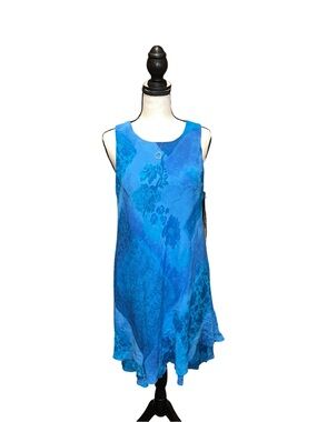 Blue Floral Pattern Women’s Dress